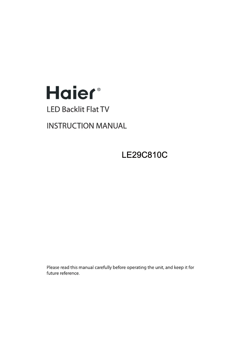 Page 1 of the manual User Manual Haier LE29C810C