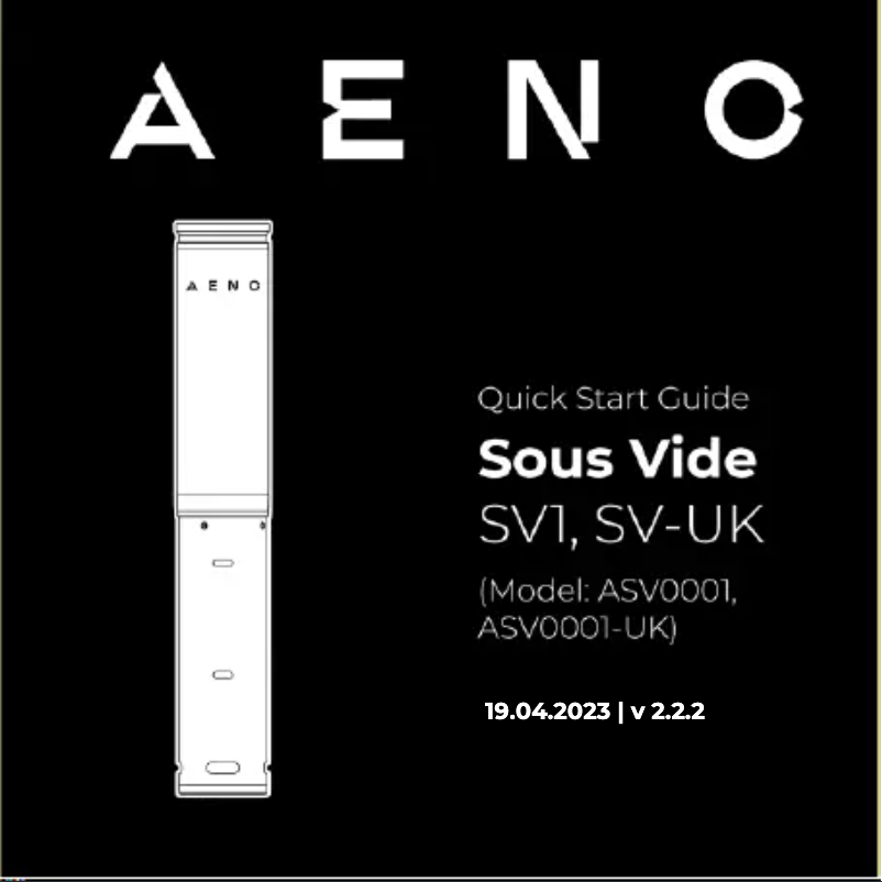 Page 1 of the manual Quick Start Guide AENO SV1
