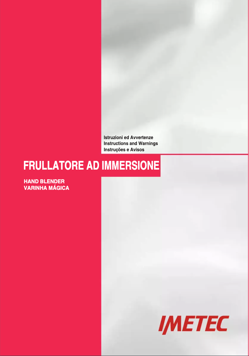 Page 1 of the manual User Manual Imetec Dolcevita HB2 500