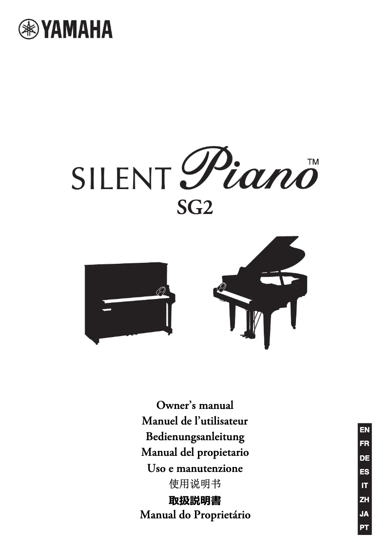 First page image of the manual for Silent Piano SG2