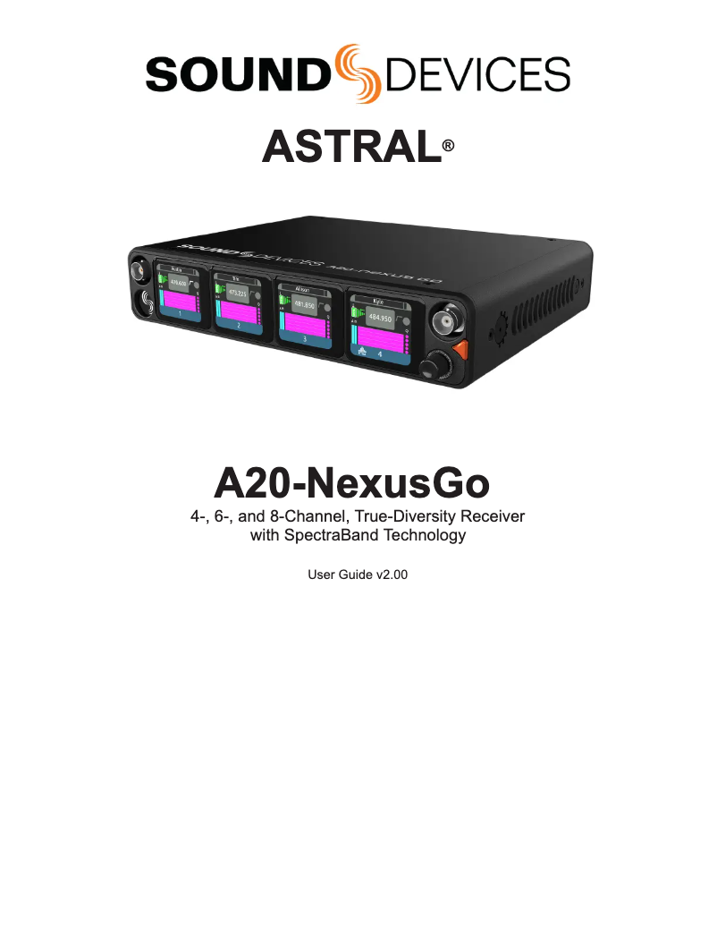 First page image of the manual for A20-Nexus Go
