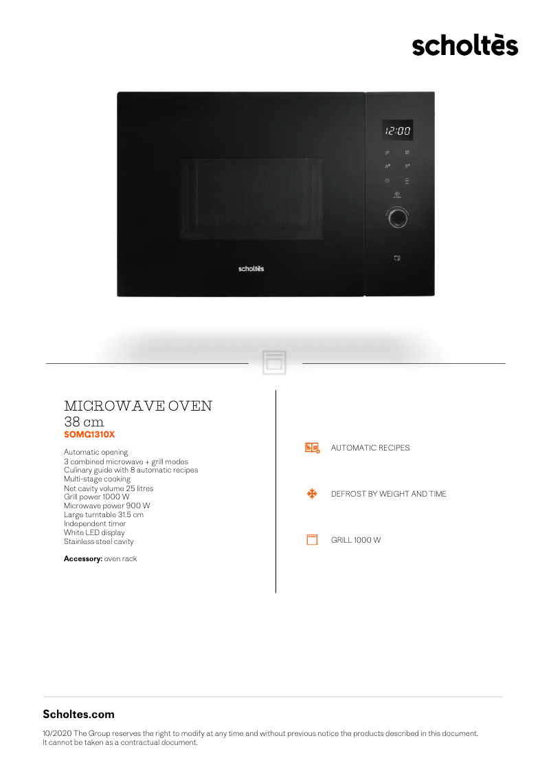 First page image of the manual for SOMG1310X