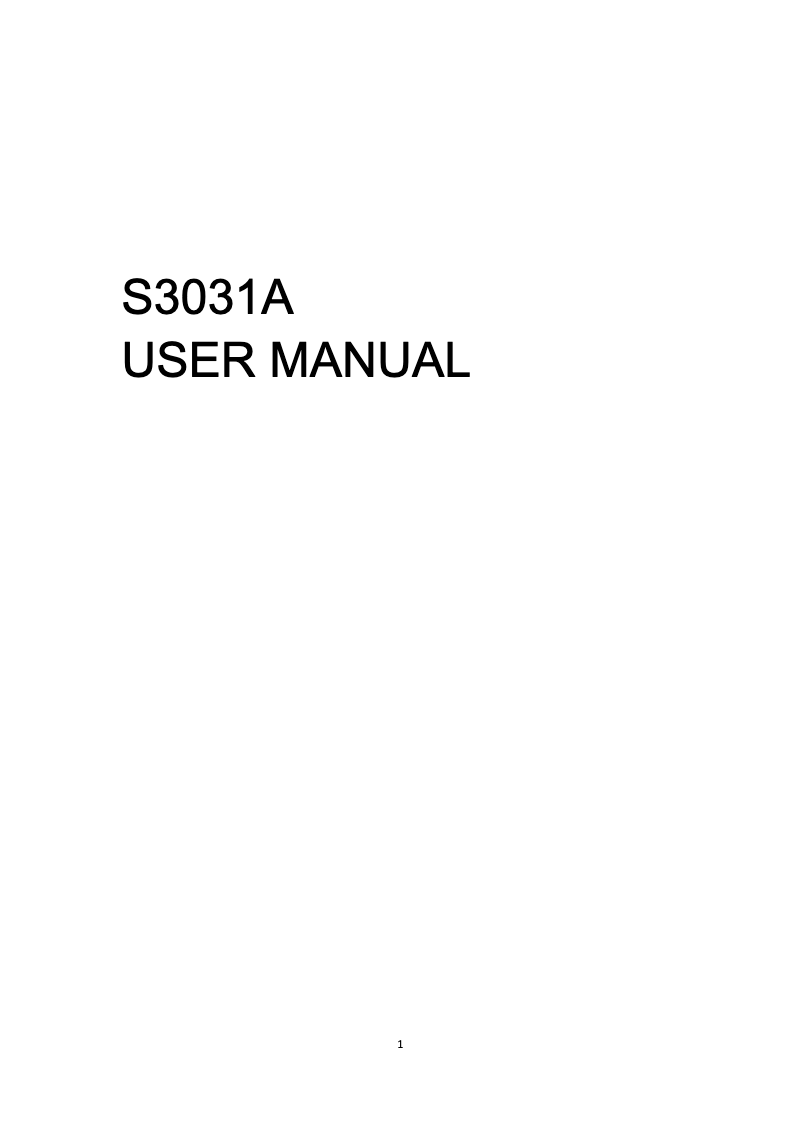 First page image of the manual for S3031A