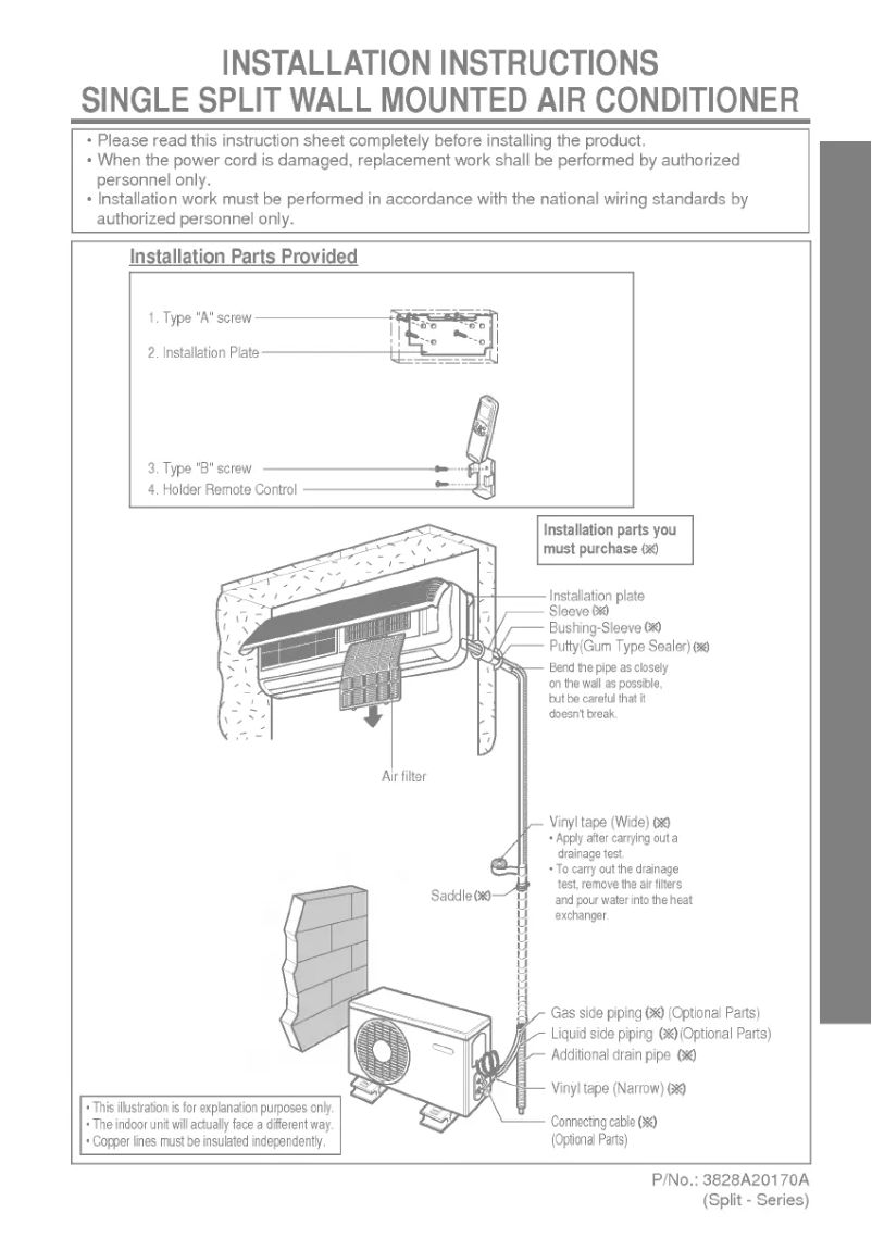 First page image of the manual for AS-H186TLB0