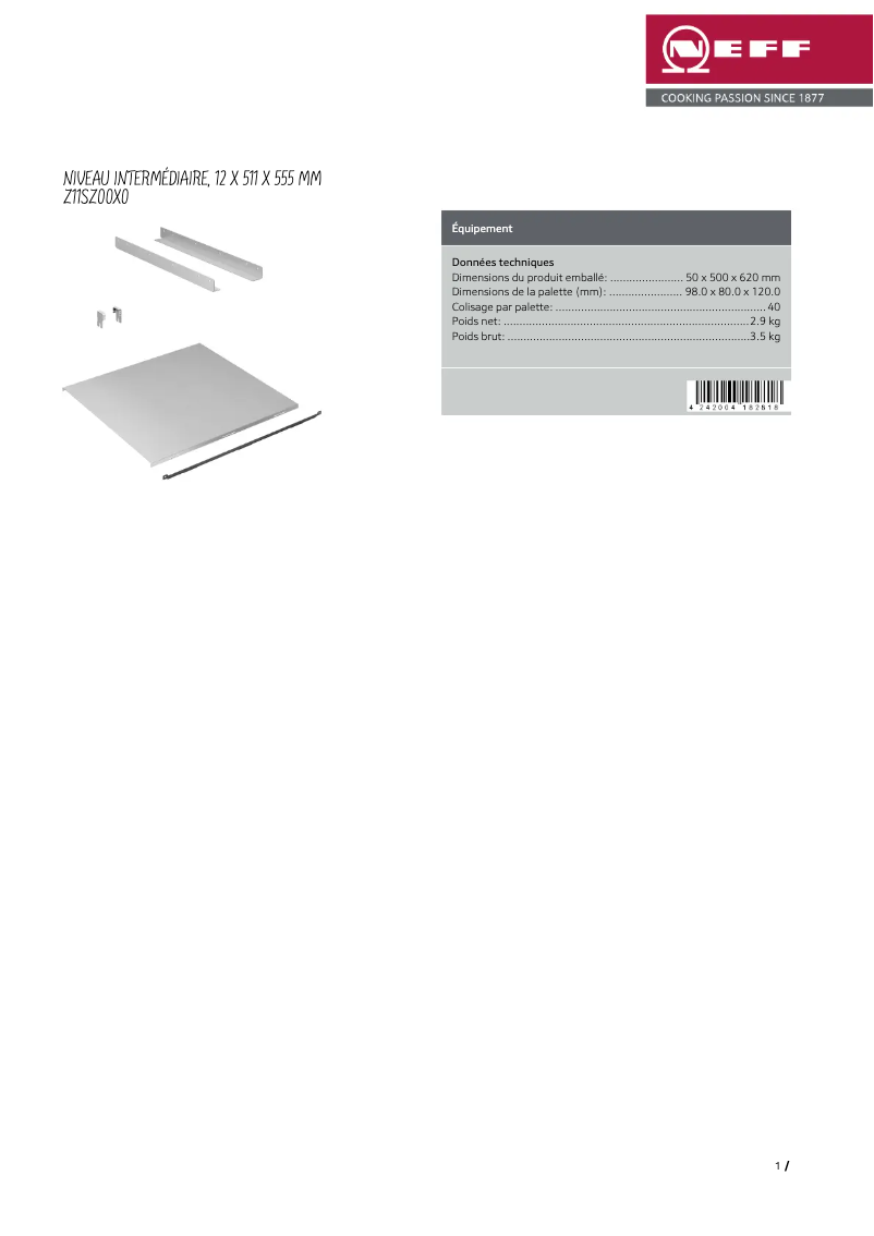 First page image of the manual for Z11SZ00X0