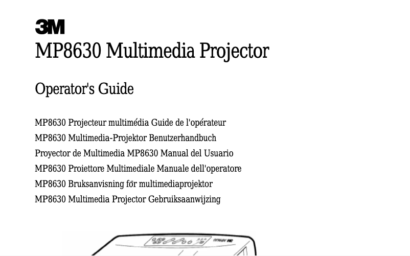 Page 1 of the manual User Manual 3M MP8630
