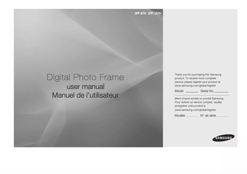 Page 1 of the manual User Manual Samsung SPF-87H