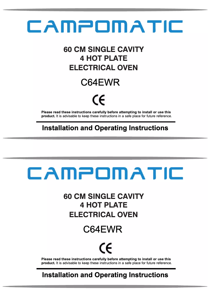 First page image of the manual for C64EWR