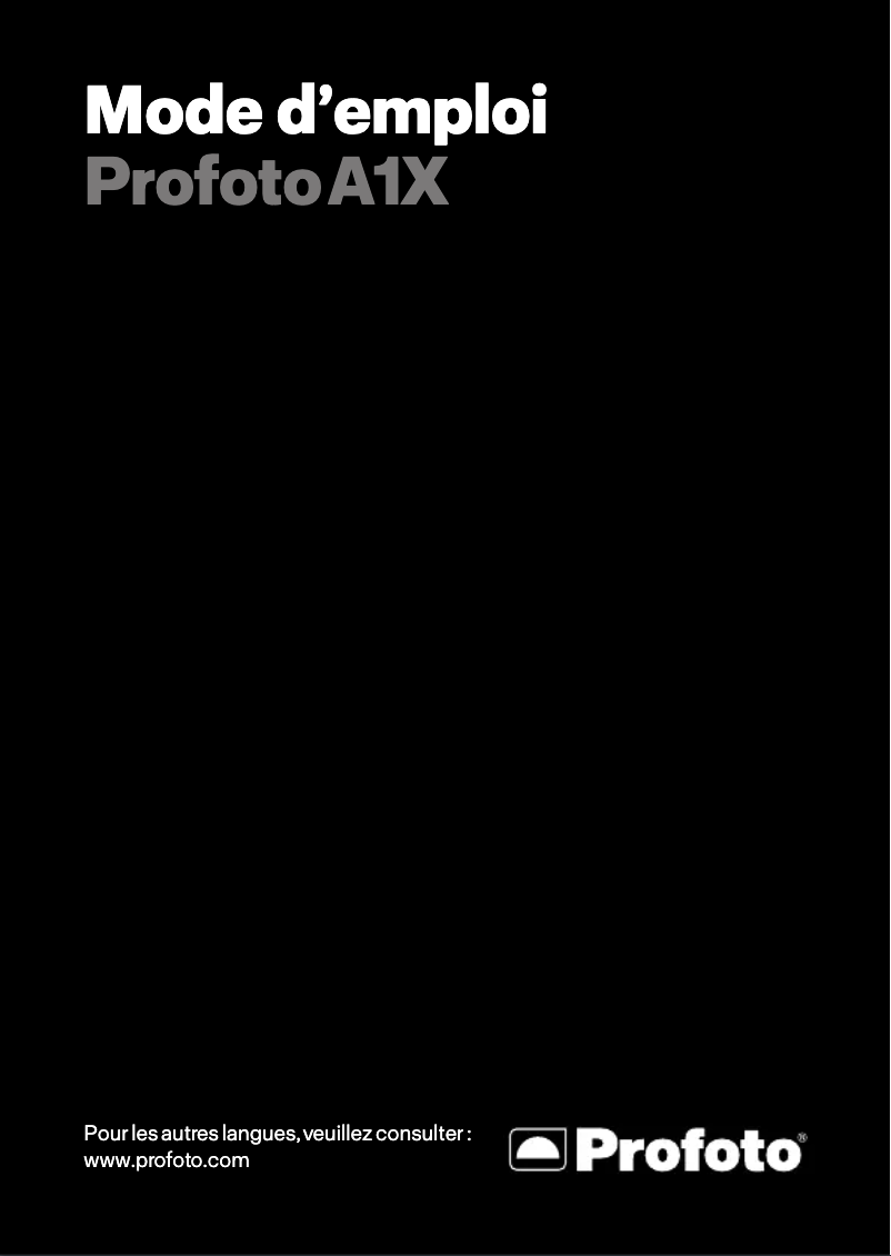 Page 1 of the manual User Manual Profoto A1X