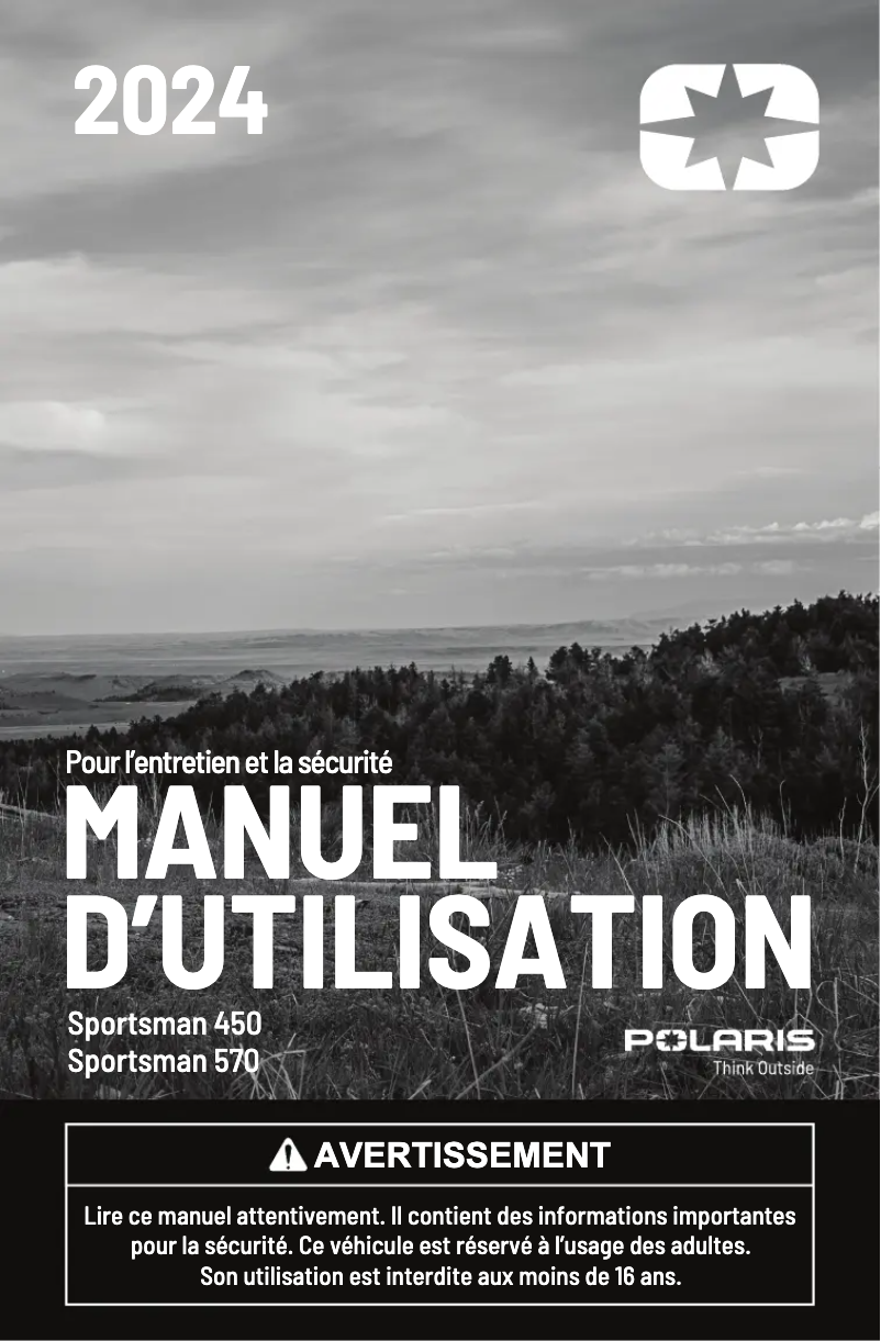 Page 1 of the manual User Manual Polaris Sportsman 570 RIDE COMMAND (2024)