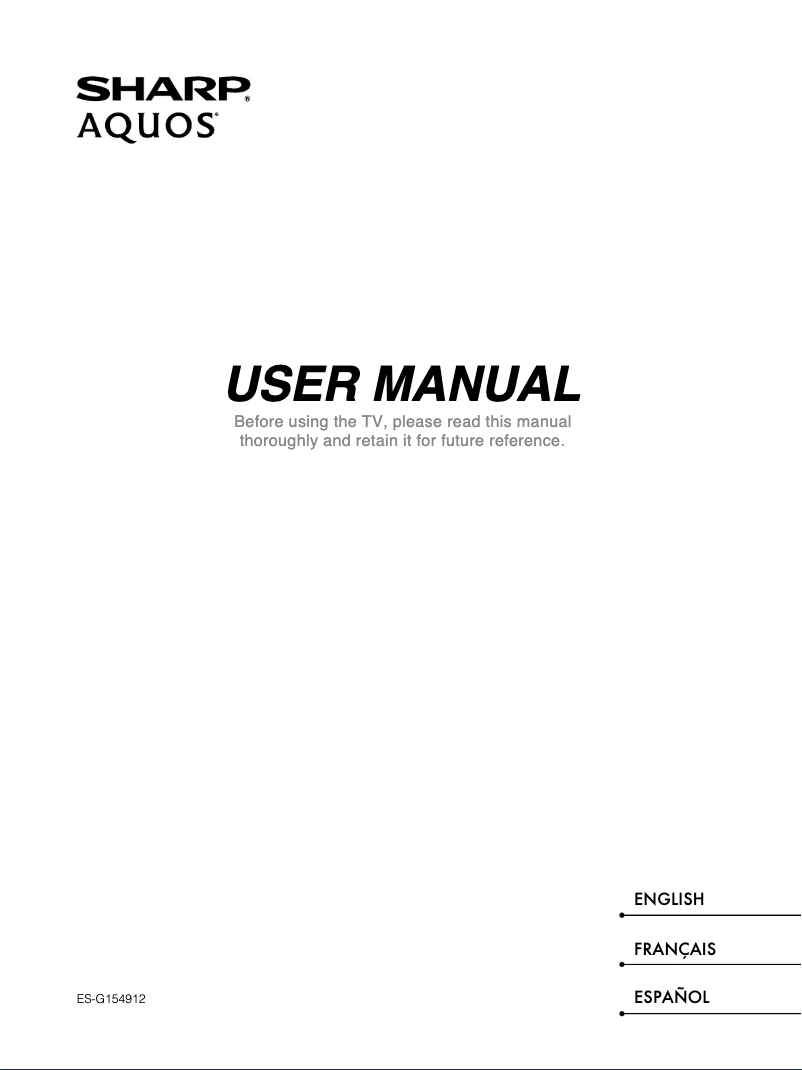 Page 1 of the manual User Manual Sharp Aquos LC-75N8000U