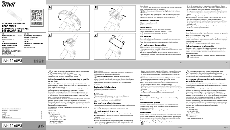 First page image of the manual for IAN 316893