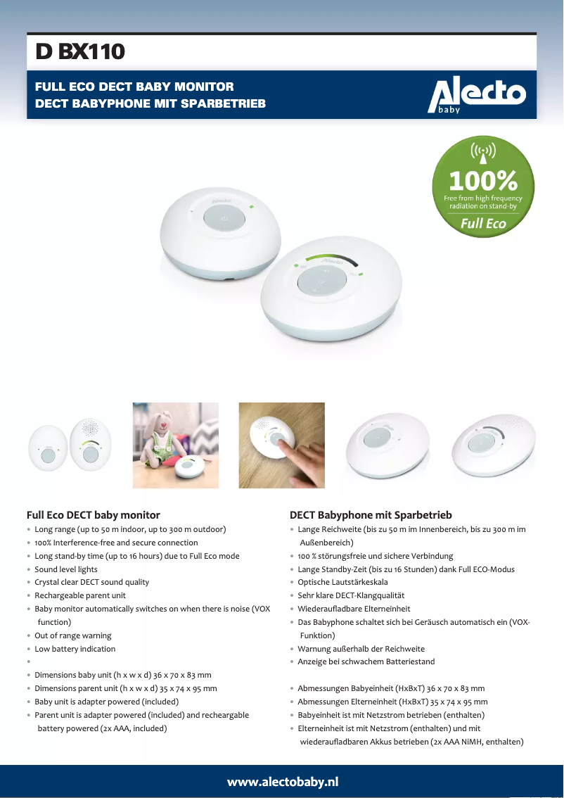 Page 1 of the manual User Manual Alecto DBX110