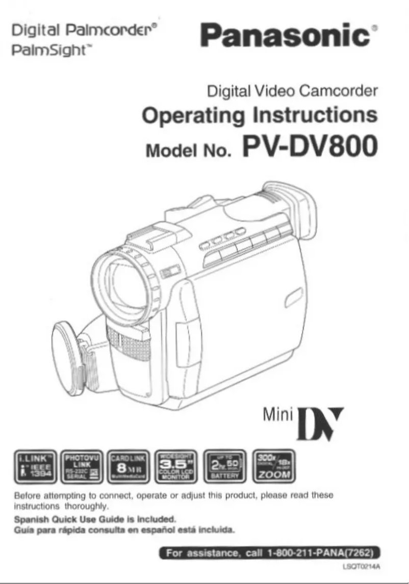 Page 1 of the manual User Manual Panasonic PV-DV800