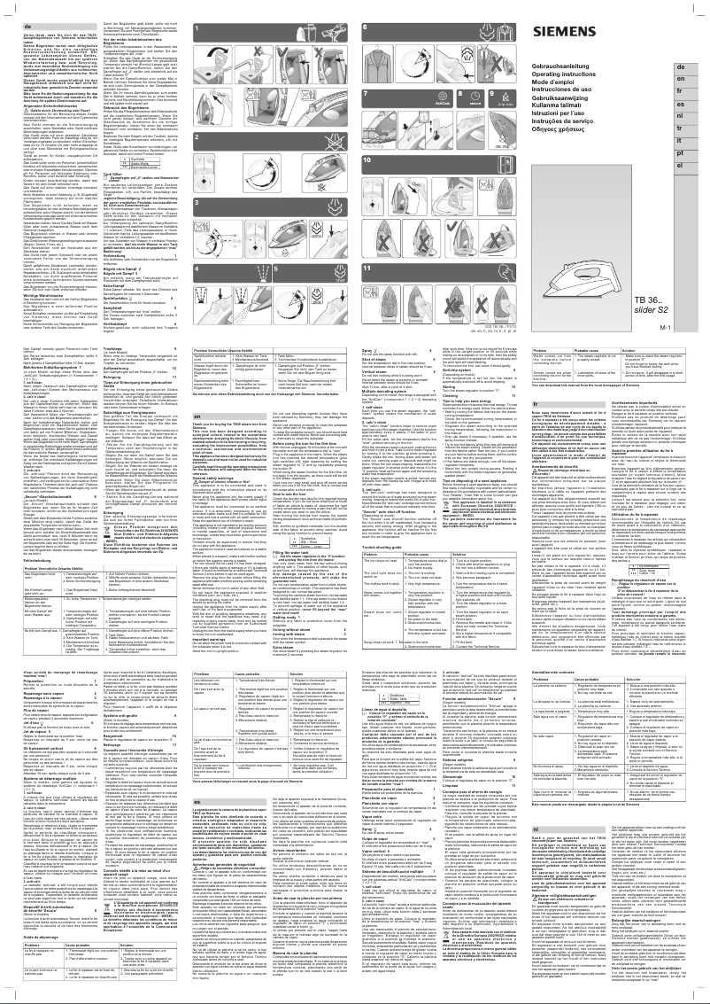 Page 1 of the manual User Manual Siemens TB36130