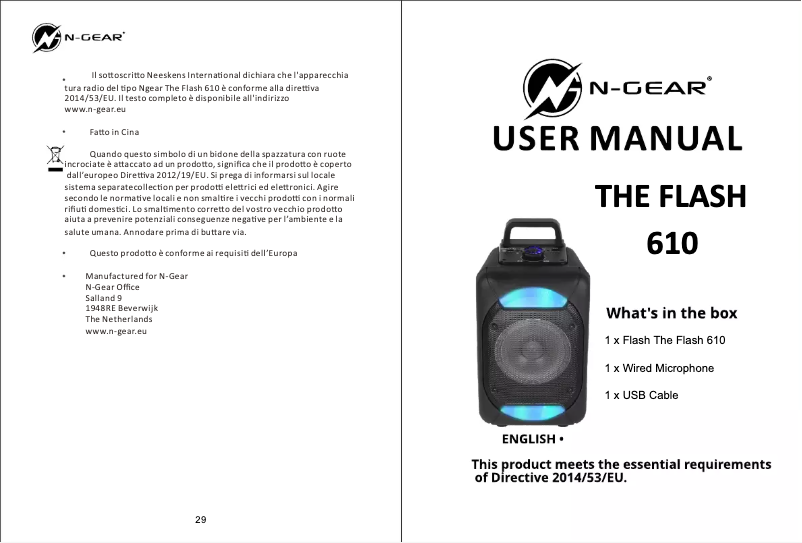 Page 1 of the manual User Manual N-Gear The Flash 610