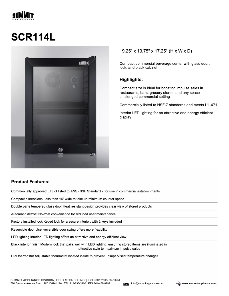 First page image of the manual for SCR114L