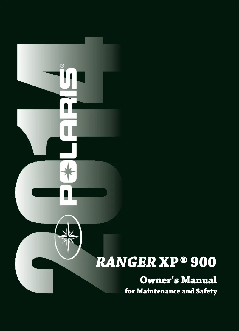 First page image of the manual for Ranger XP 900 (2014)