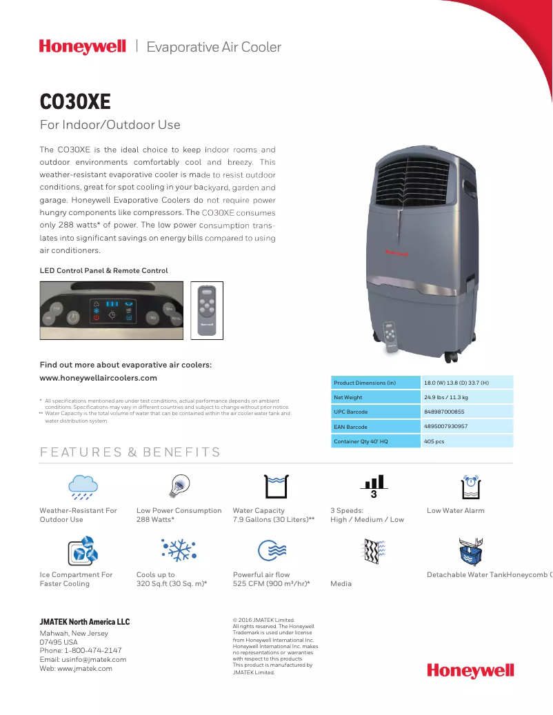 First page image of the manual for CO30XE