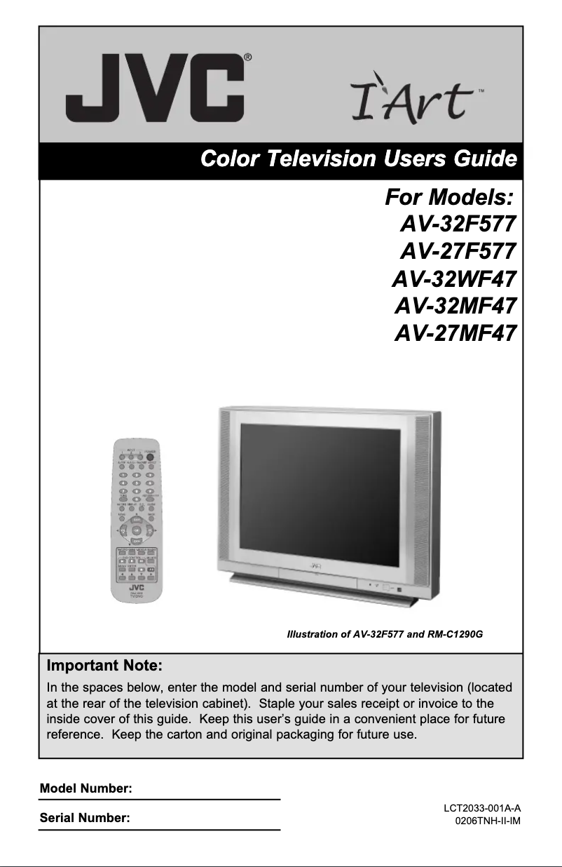 Page 1 of the manual User Manual JVC AV-32F577