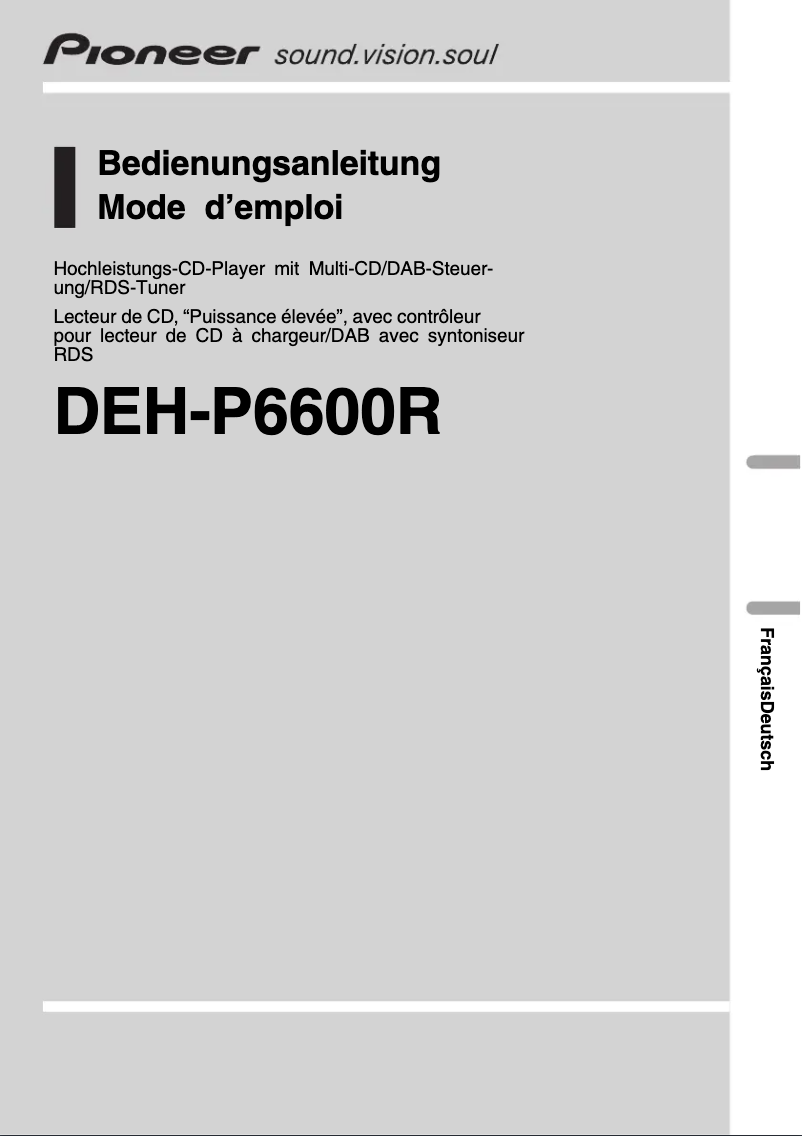 First page image of the manual for DEH-P6600R
