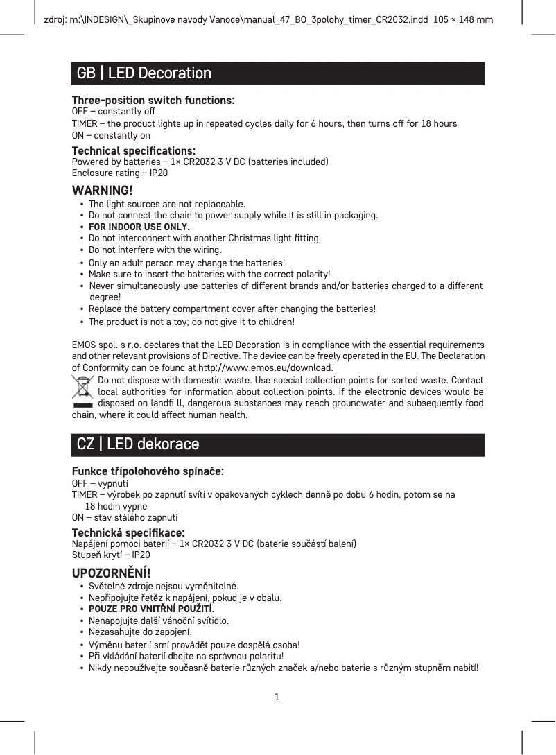 First page image of the manual for DCLV16