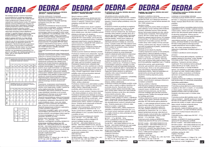 Page 1 of the manual User Manual DEDRA BH1038
