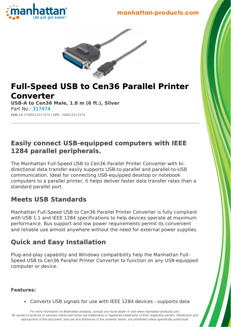 First page image of the manual for 317474