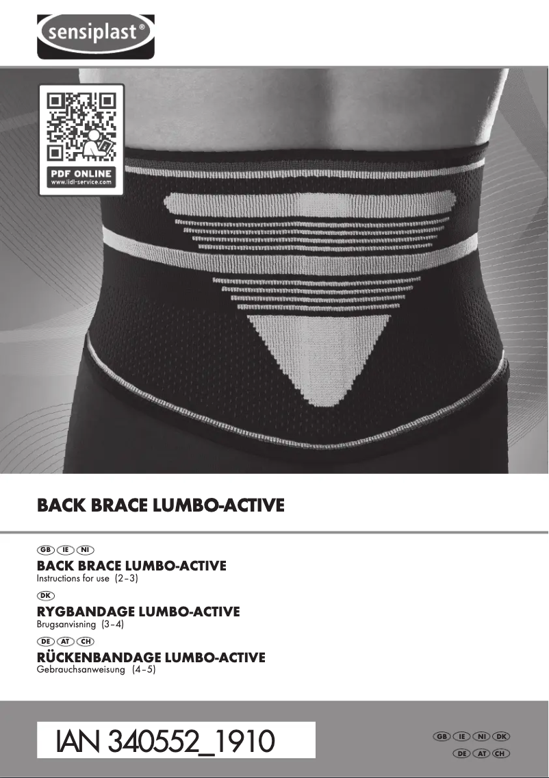 Page 1 of the manual User Manual Sensiplast IAN 340552