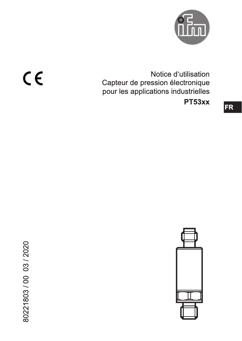 Page 1 of the manual User Manual IFM PT5312