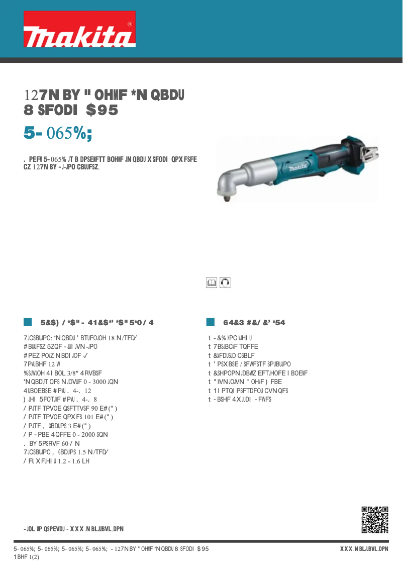 Page 1 of the manual Technical Sheet Makita TL065DZ