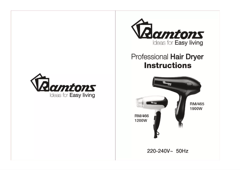 Page 1 of the manual User Manual Ramtons RM/466