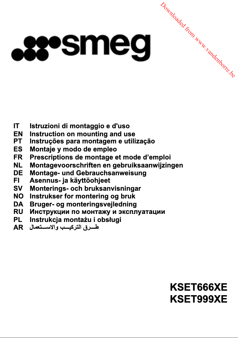 First page image of the manual for KSET666XE