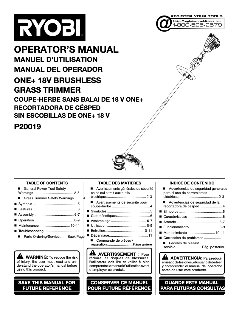 First page image of the manual for One+ P2019