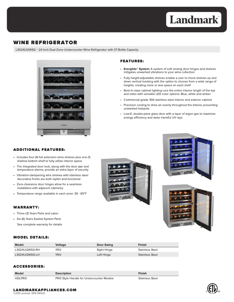 First page image of the manual for L3024UI2WPR-RH