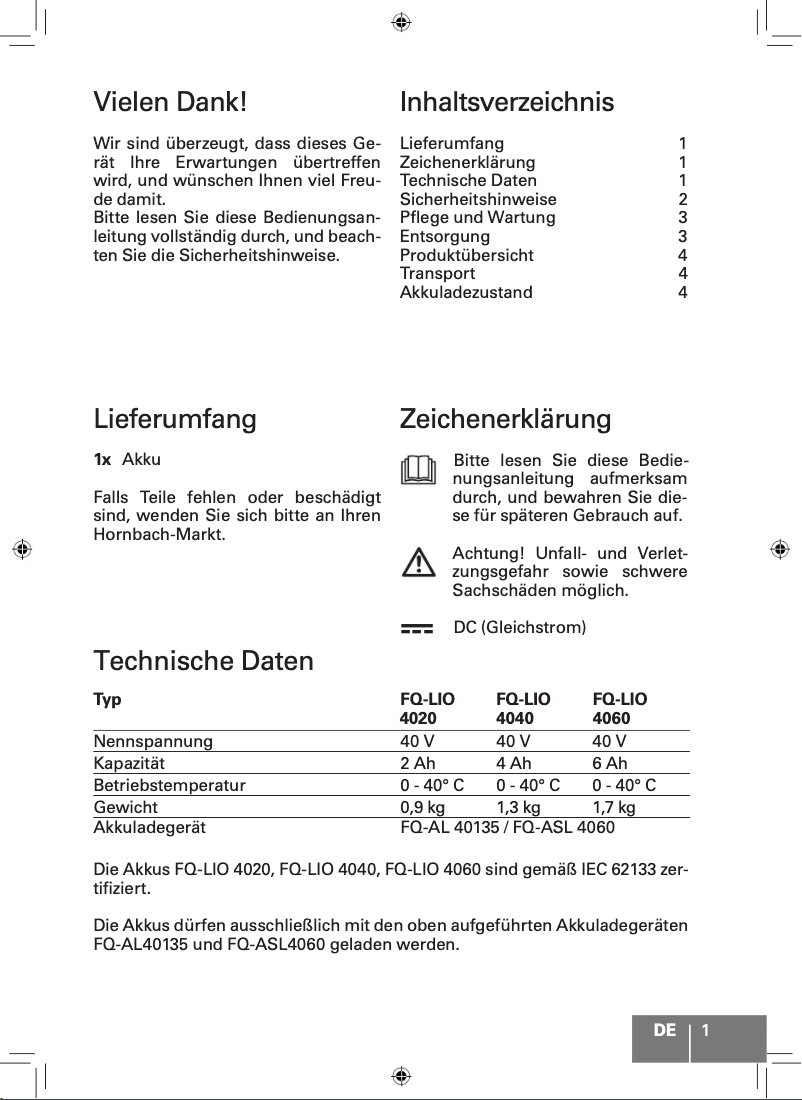 Page 1 of the manual User Manual For_Q FQ-LIO 4060