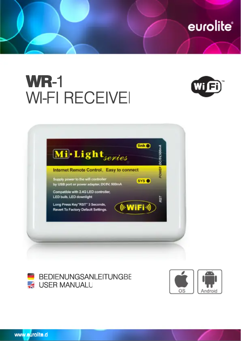 Page 1 de la notice Manuel utilisateur Eurolite WR-1