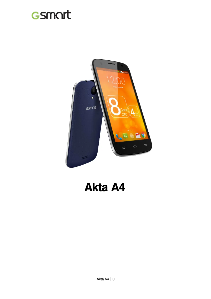 First page image of the manual for Akta A4