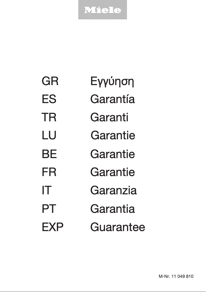 Page 1 of the manual Instruction Manual Miele G 5274 SCVi