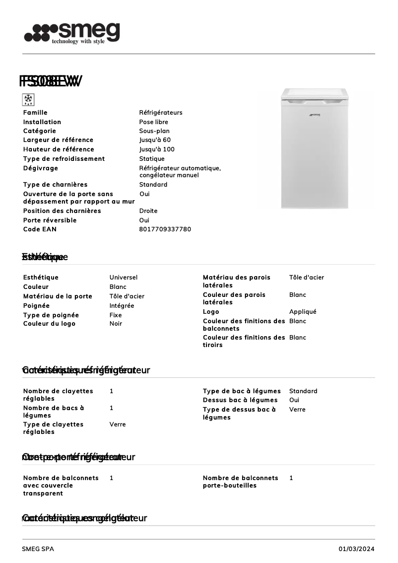 First page image of the manual for FS08EW