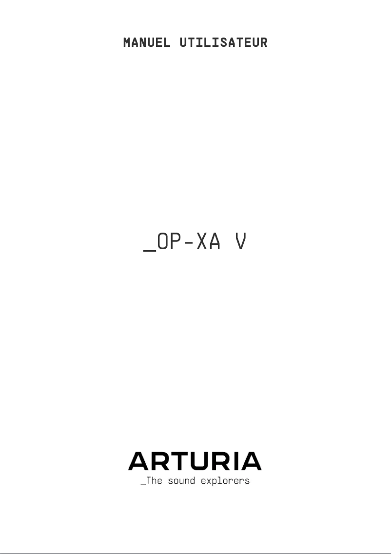 Page 1 of the manual User Manual Arturia OP-Xa V