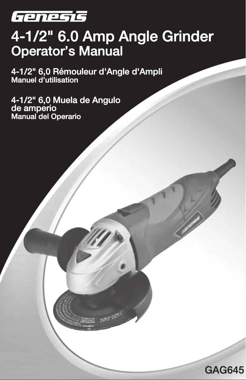 First page image of the manual for GAG645