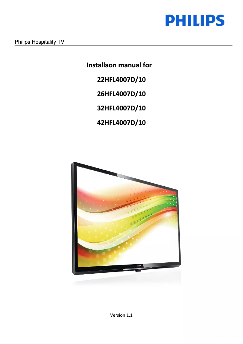 First page image of the manual for 32HFL4007D