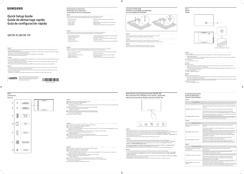 First page image of the manual for QB13R-M