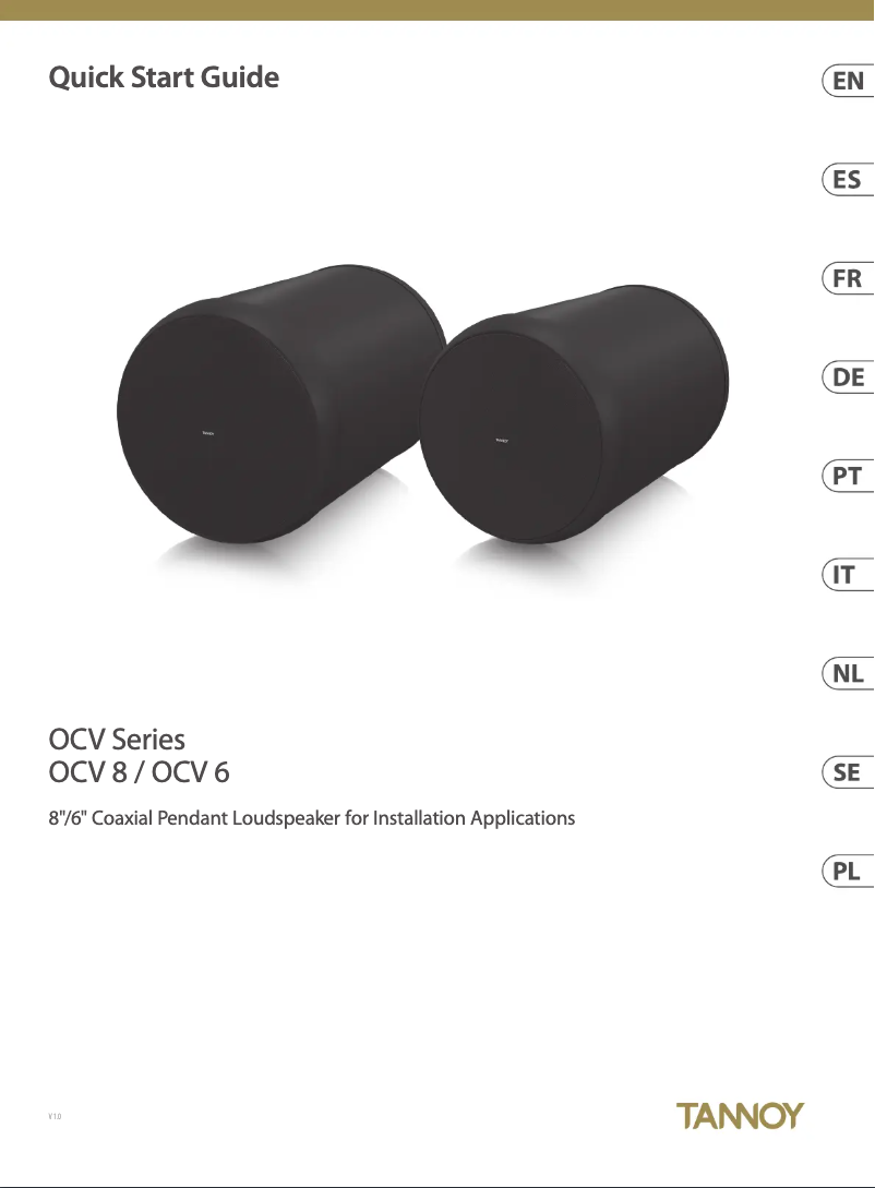 Page 1 of the manual Quick Start Guide Tannoy OCV 6