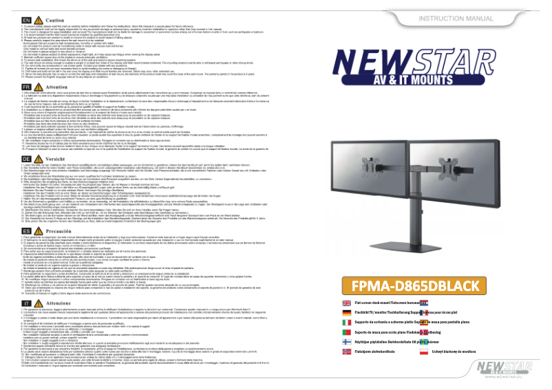 First page image of the manual for FPMA-D865D