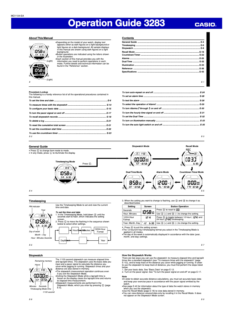 First page image of the manual for 3283