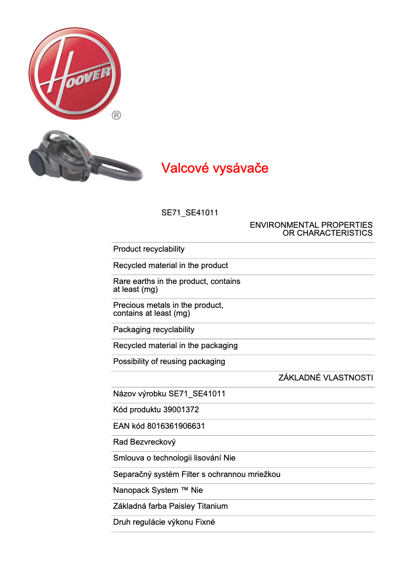 First page image of the manual for SPRINT EVO SE71 SE41011