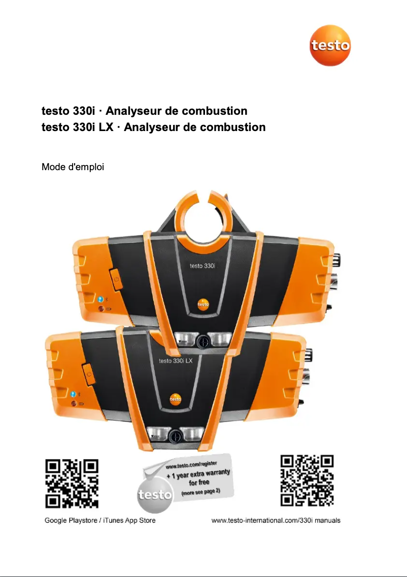 Page 1 of the manual User Manual Testo 330i