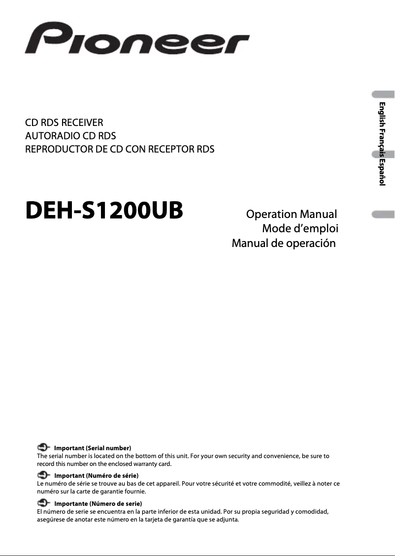 First page image of the manual for DEH-S1200UB